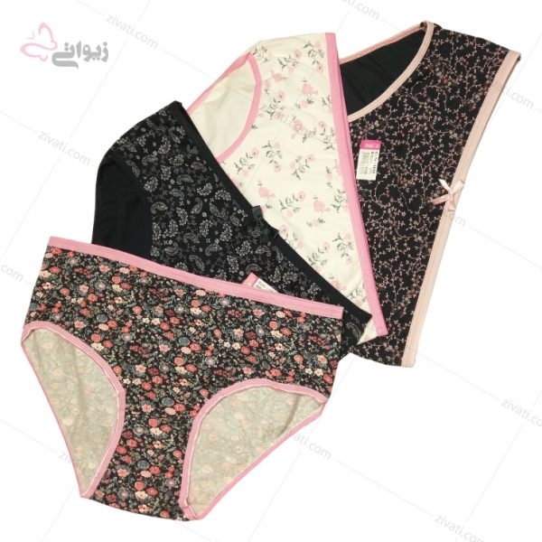 بسته شورت زنانه نخی ترک اعلا گلدار در چهار طرح و رنگ - تصویر 1
