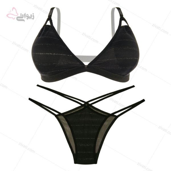 1fb8d2d7c882fbaba1a2c09d1d9cbe68_l ست شورت و سوتین اسفنج دار بدون فنر و بدون سگک مثلثی فانتزی با شورت بندی - تصویر 1
