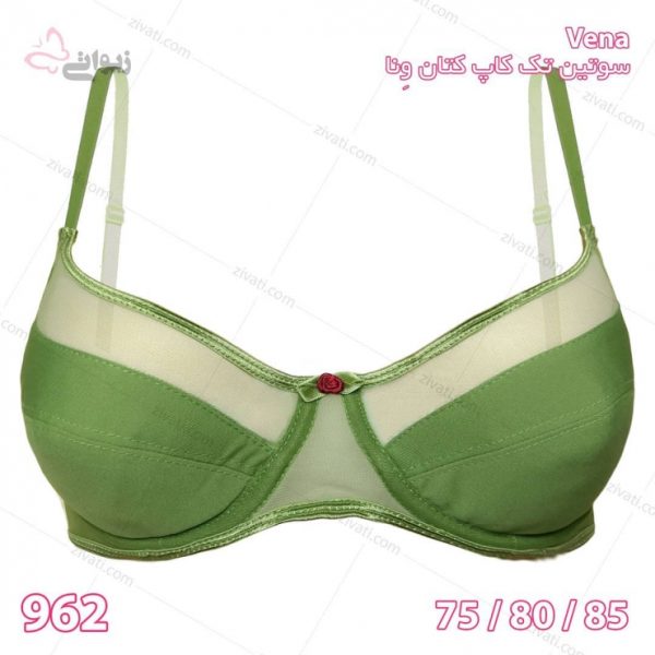 20523e5bf5e8e520f87508cf8267c361_l سوتین تک کاپ کتان فنردار ساده جلو تور دار با اسفنج نازک درجه یک ونا - تصویر 1