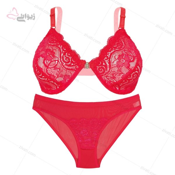 3d105248b10b0d962a881701f9482c8d_l سوتین فنردار بدون اسفنج و شورت ست فانتزی گیپوری نگین دار دلنشین - تصویر 1