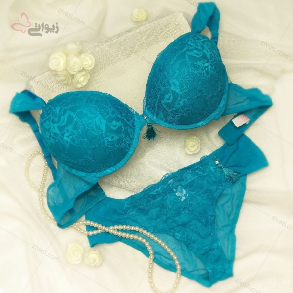 4146e53ad3135f7b51a909904808e7b3_l ست فانتزی سوتین اسفنجی فنردار و شورت توری درجه یک - تصویر 1