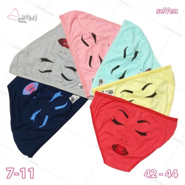 6edab67dc8692ad5605db65bdcfbe83d_l بسته جین شورت زنانه اسلیپ نخی با کیفیت سون seVen طرح صورت در شش رنگبندی - تصویر 1