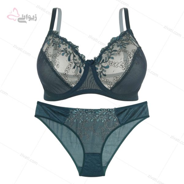 b6004aaf43dbcfb743aa1b54a758f57d_l ست شورت و سوتین توری بدون اسفنج فنردار فانتزی انوشه - تصویر 1