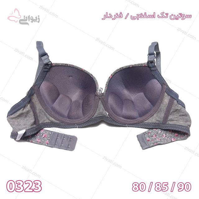 سوتین تک اسفنجی فنردار گلدار درجه یک خارجی