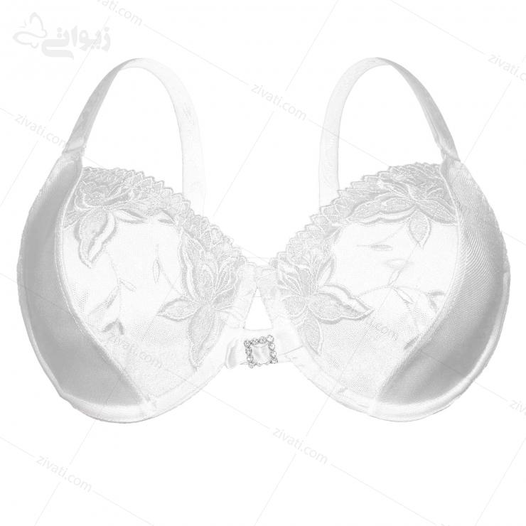 bra-anoosheh-203-front سوتین تک بدون کاپ فنردار فانتزی سفید انوشه 203