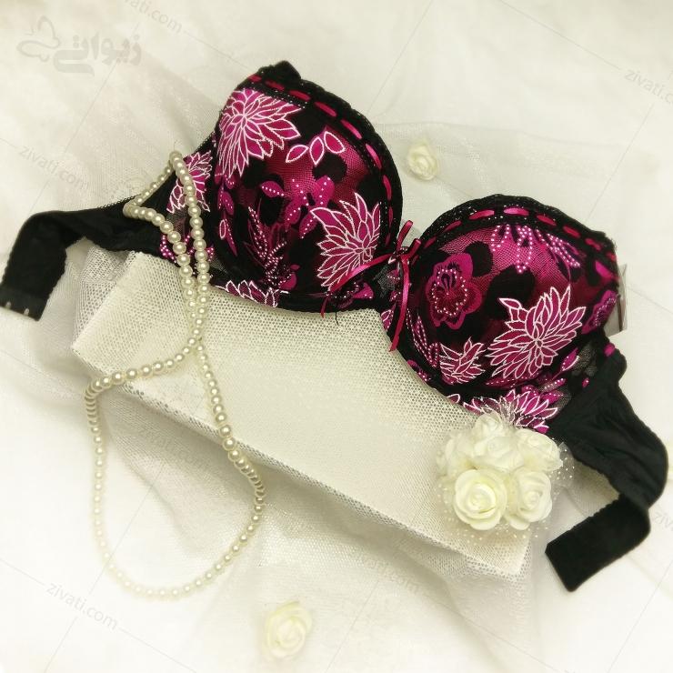 bra-binnys-281-pink-design سوتین تک خارجی با طرح گلدار جذاب