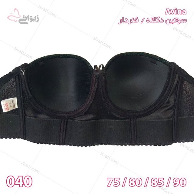 bra-d8a2d988db8cd986d8a7-6032-17092019184832-13909 سوتین دکلته مخمل با اسفنج نازک طرح اکلیل سبز بسته عمده چهار عددی Avina