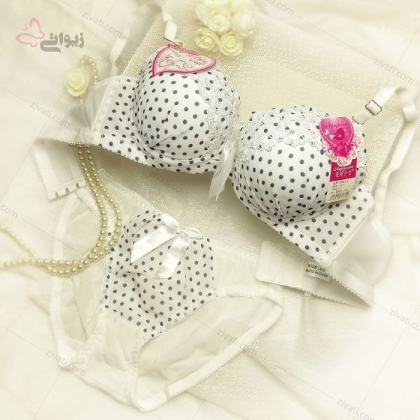 d0781aab6107ab09663a5b35f9583041_l ست شورت و سوتین اسفنجی فنردار خالدار فانتزی - تصویر 1