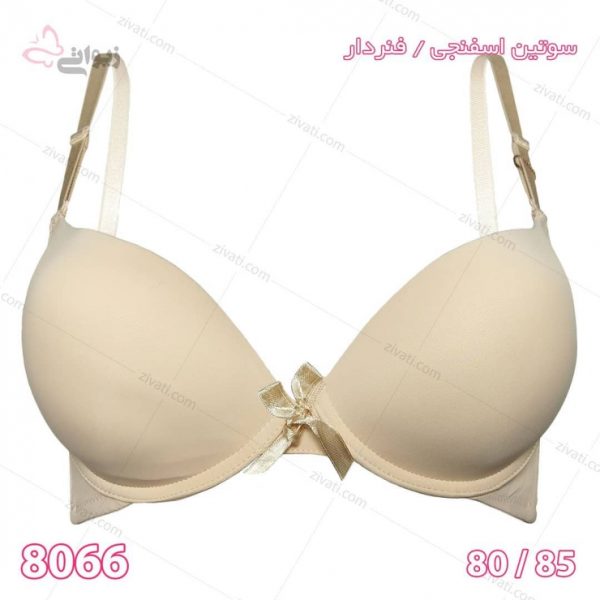 سوتین اسفنجی فنردار درجه یک خارجی در رنگ کرم ساده - تصویر 1