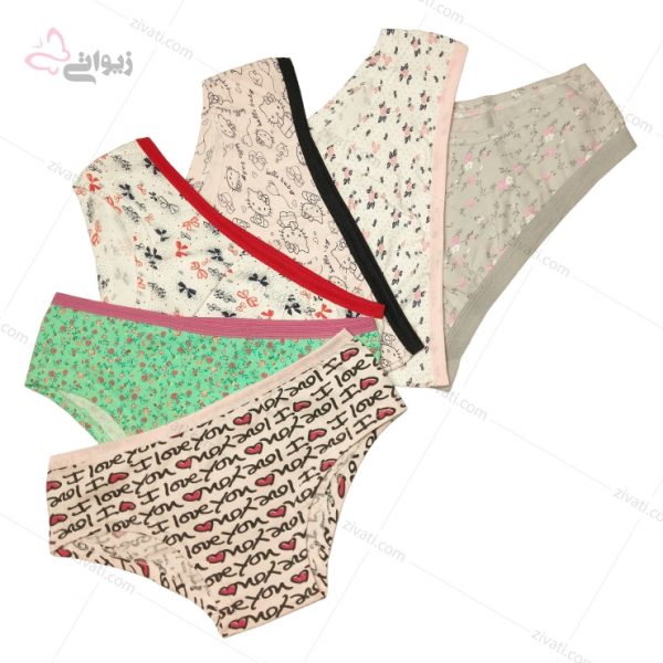 بسته شورت زنانه ترک نخی باکسر جنیفری درجه یک در شش طرح - تصویر 1