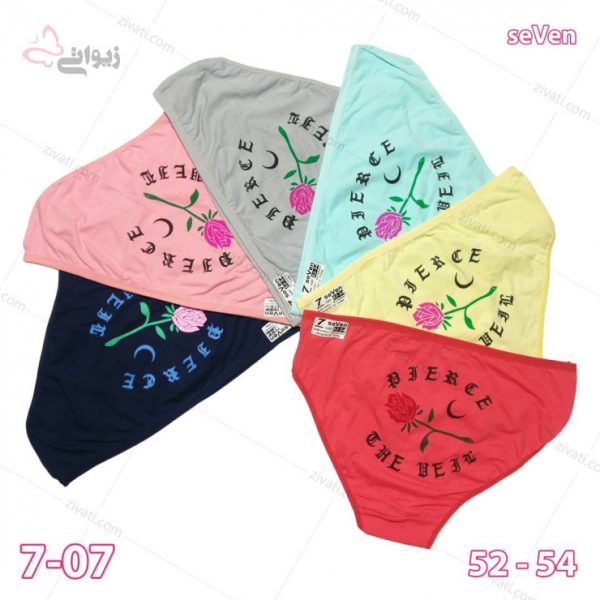 fb3c94663284b1441bed71aefd428e32_l بسته جین شورت زنانه اسلیپ نخی با کیفیت سون seVen طرح گل Pierce the veil در شش رنگبندی - تصویر 1