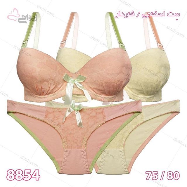 set-8854-24012019121650-27366 ست لباس زی زنانه شورت و سوتین اسفنجی فنردار با کیفیت عالی در دو رنگ