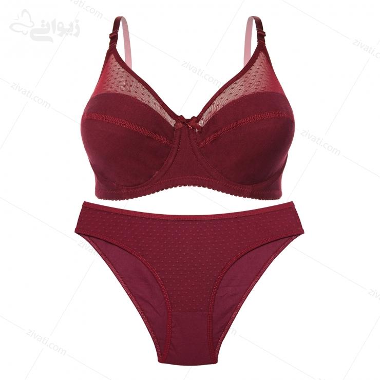 set-anoosheh-223-annabi-front ست شورت و سوتین نخی بدون اسفنج فنردار با کیفیت انوشه
