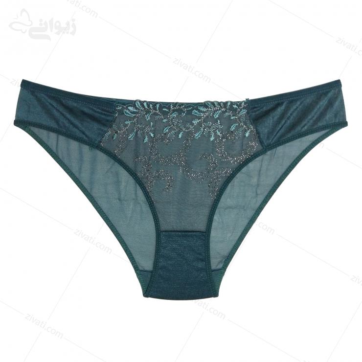set-anoosheh-510-darkgreen-short-front ست شورت و سوتین فانتزی توری انوشه در دو رنگ