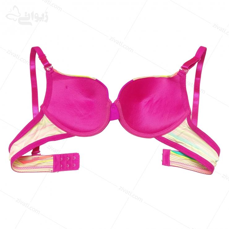 set-chini-601-purple-bra-cup ست شورت و سوتین اسنفجی چند رنگ فسفری راه راه جذاب