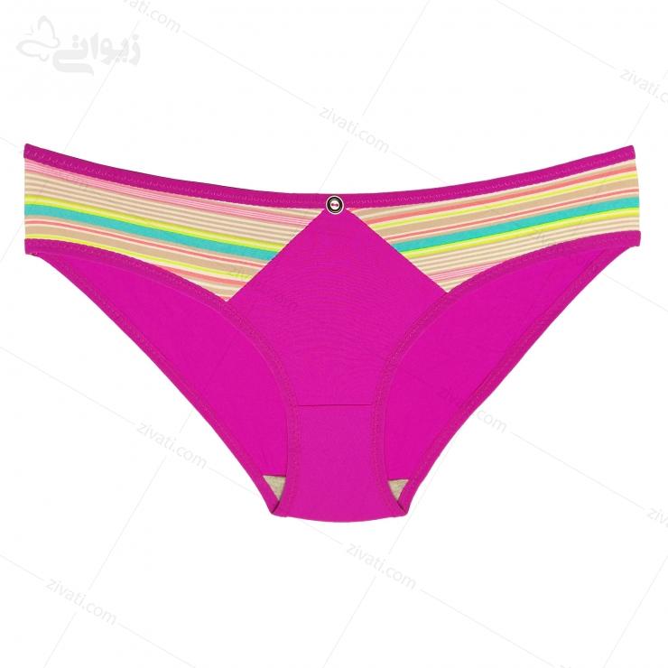 set-chini-601-purple-short-front ست شورت و سوتین اسنفجی چند رنگ فسفری راه راه جذاب