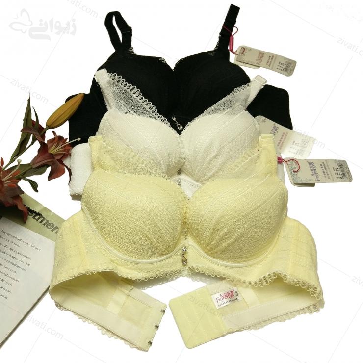 set-chini-8269-multicolor سوتین تک فانتزی توری اسفنجی فنردار در سه رنگ