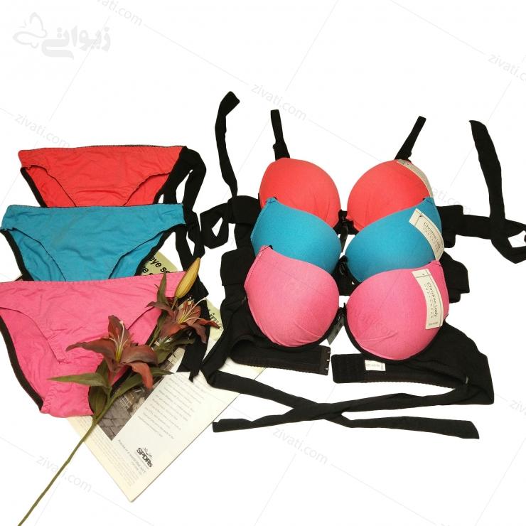 set-cl-608-multicolor ست سوتین بندی و شورت بغل بازشو فانتزی جدید