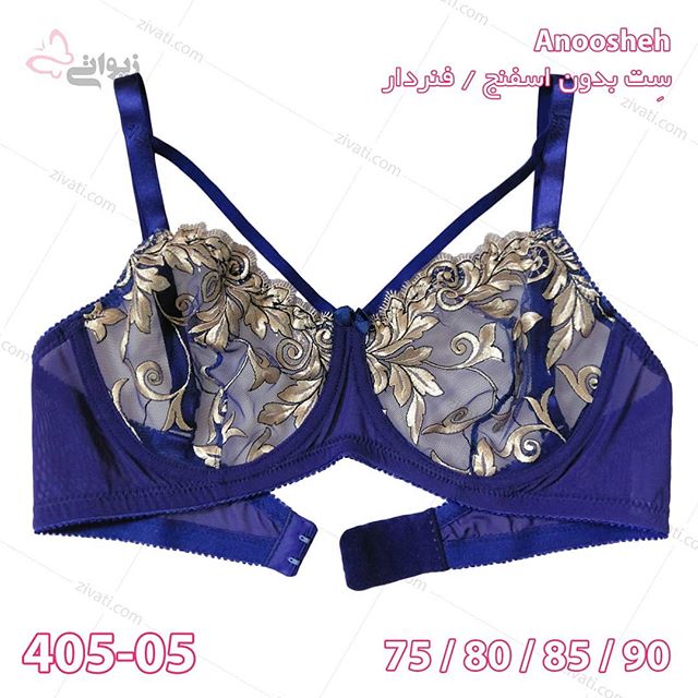ست لباس زیر غیراسفنجی فنردار طرح تور گلدار بسته عمده چهار عددی Anoosheh