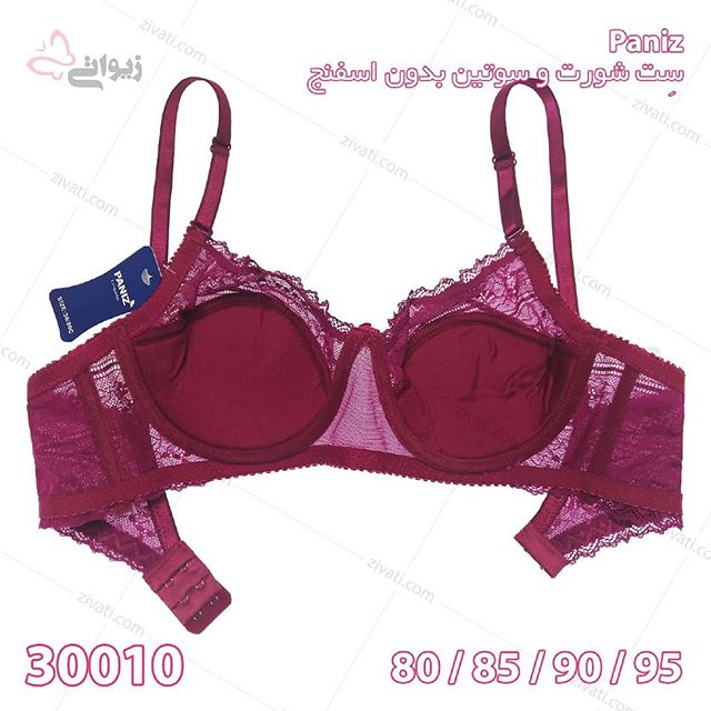 set-d9bed8a7d986db8cd8b2-30010-20022019010452-42511 ست لباس زیر بدون اسفنج فنردار Paniz با شورت توری لامبادا