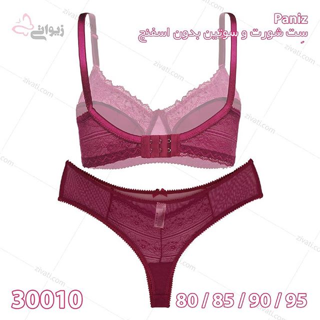set-d9bed8a7d986db8cd8b2-30010-20022019010452-60342 ست لباس زیر بدون اسفنج فنردار Paniz با شورت توری لامبادا