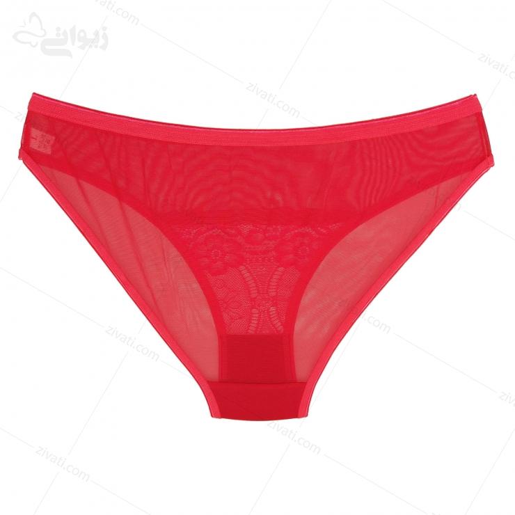 set-dn-6410-sharppink-short-back ست لباس زیر گیپوری دلنشین ژله دار قرمز فسفری