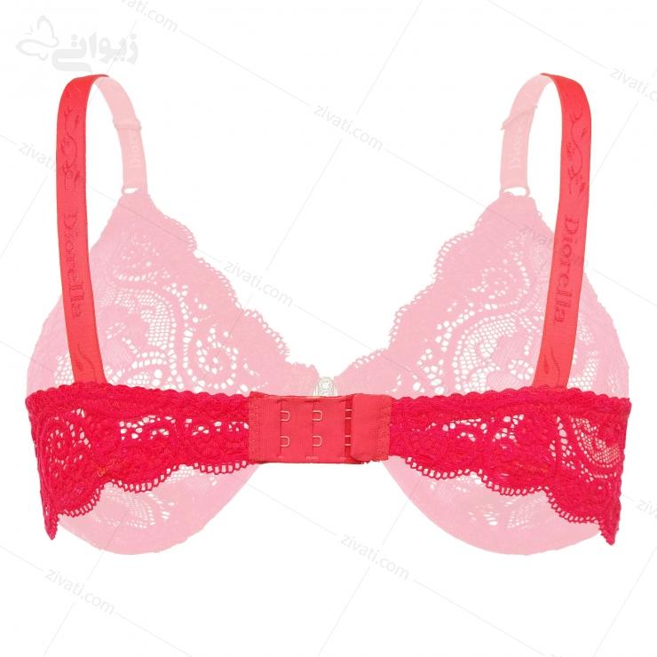 set-dn-875-sharppink-bra-back ست شورت و سوتین گیپوری فنردا بدون اسفنج رنگ قرمز فانتزی دلنشین dn