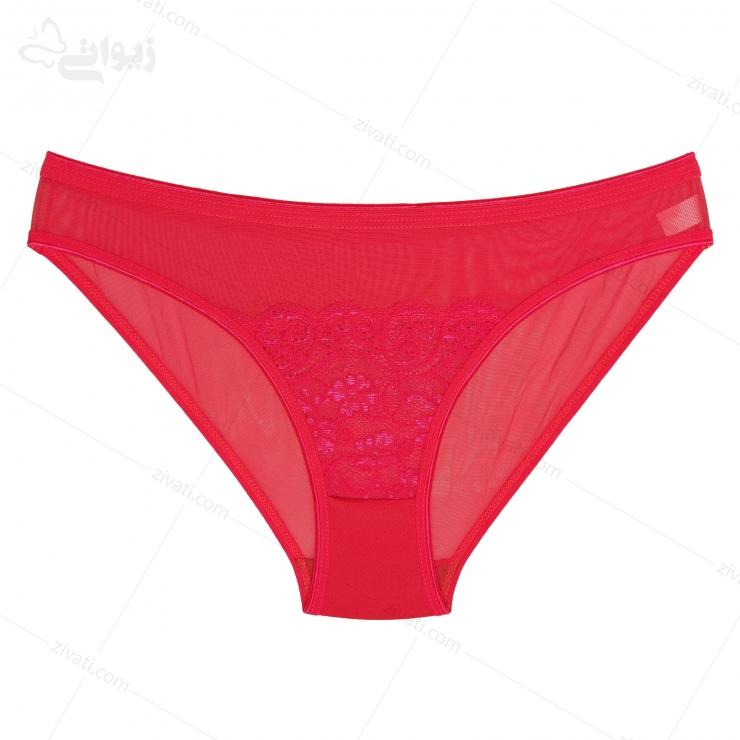 set-dn-875-sharppink-short-front ست شورت و سوتین گیپوری فنردا بدون اسفنج رنگ قرمز فانتزی دلنشین dn