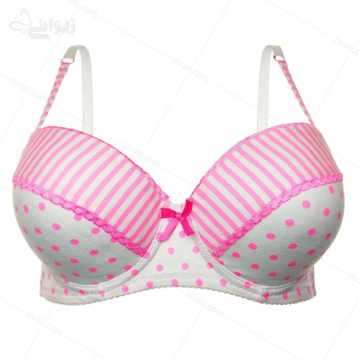 set-kailanni-13015-pink-bra-front ست شورت و سوتین اسفنجی خال خال کایلانی
