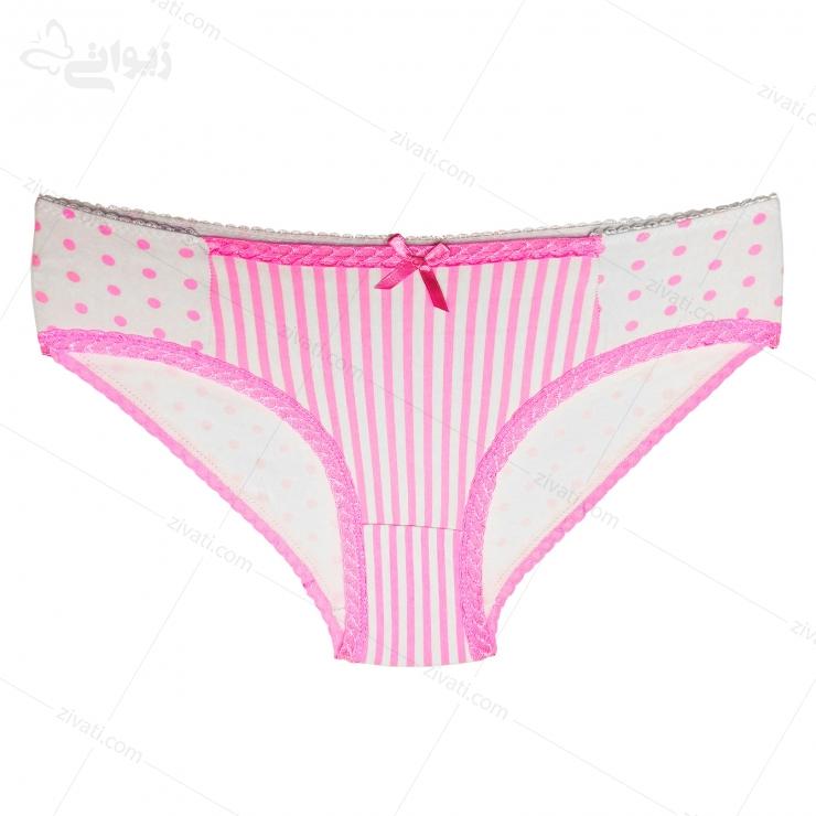 set-kailanni-13015-pink-short-front ست شورت و سوتین اسفنجی خال خال کایلانی