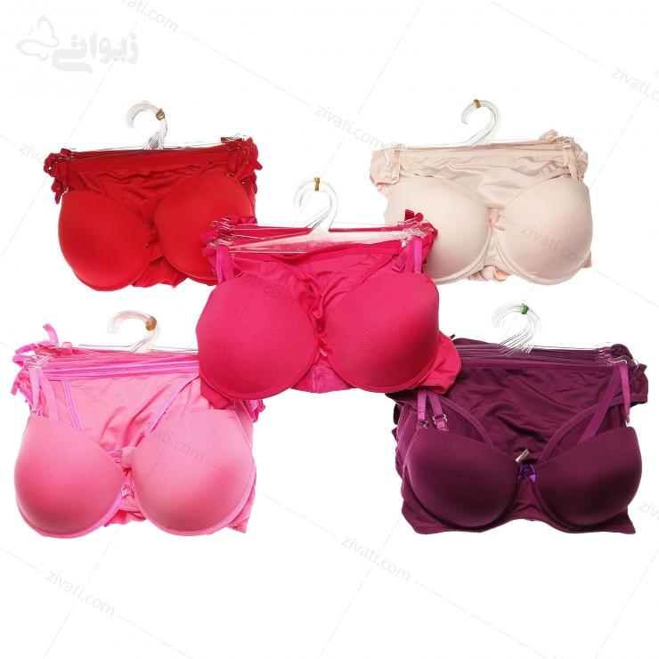 set-turk-u109-multicolor ست شورت و سوتین ساده ترک پوشاپ جکدار فنردار