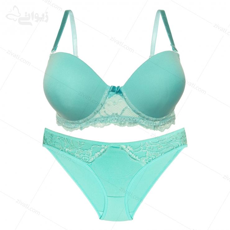 set-turk-u110-blue-front ست شورت و سوتین جدید ترک پوش اپ جک دار درجه یک