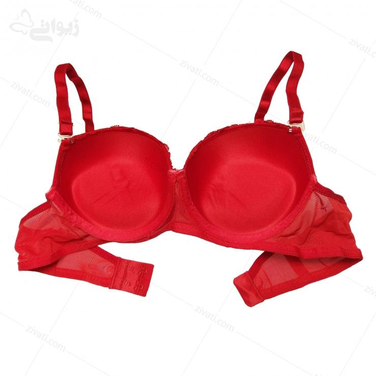set-turk-u111-bra-cup ست شورت و سوتین جدید ترک پوش آپ جکدار قرمز
