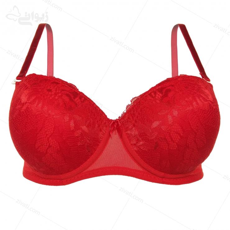 set-turk-u111-bra-front ست شورت و سوتین جدید ترک پوش آپ جکدار قرمز