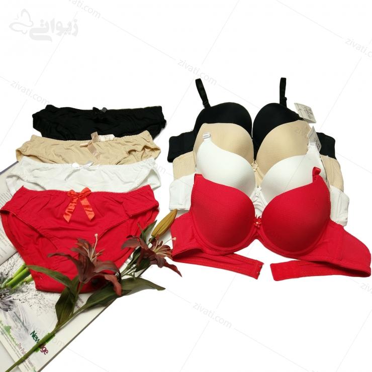 ست شورت و سوتین زنانه ساده درجه یک اسفنجی فنردار