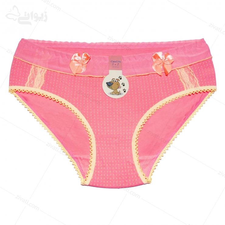short-tt-3083-pink-front-social شورت زنانه فانتزی نخی طرح نقطه چین تی تی