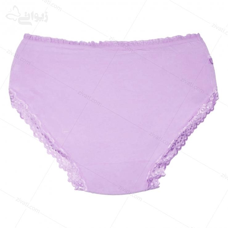 short-tt-6081-purple-back-l-1 شورت زنانه نخی گیاهی ضد حساسیت فانتزی لبه تور تیتی