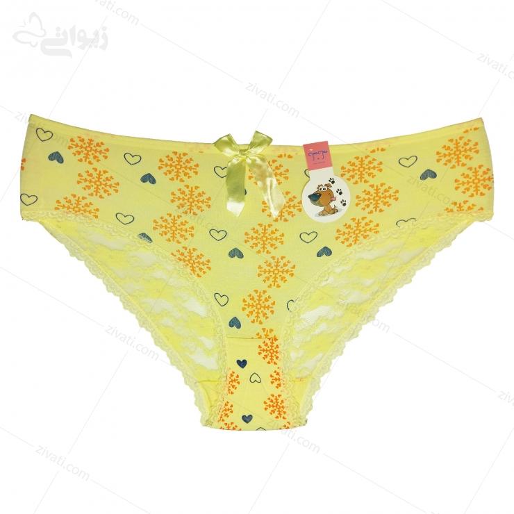 short-tt-618-yellow-front شورت زنانه فانتزی نخی پشت تور گلدار