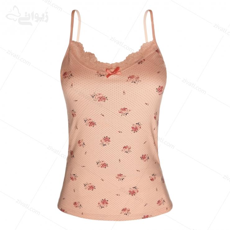 sleep-charming-0111-1-pink-front تاپ زنانه خانگی ترک نخی گلدار جدید