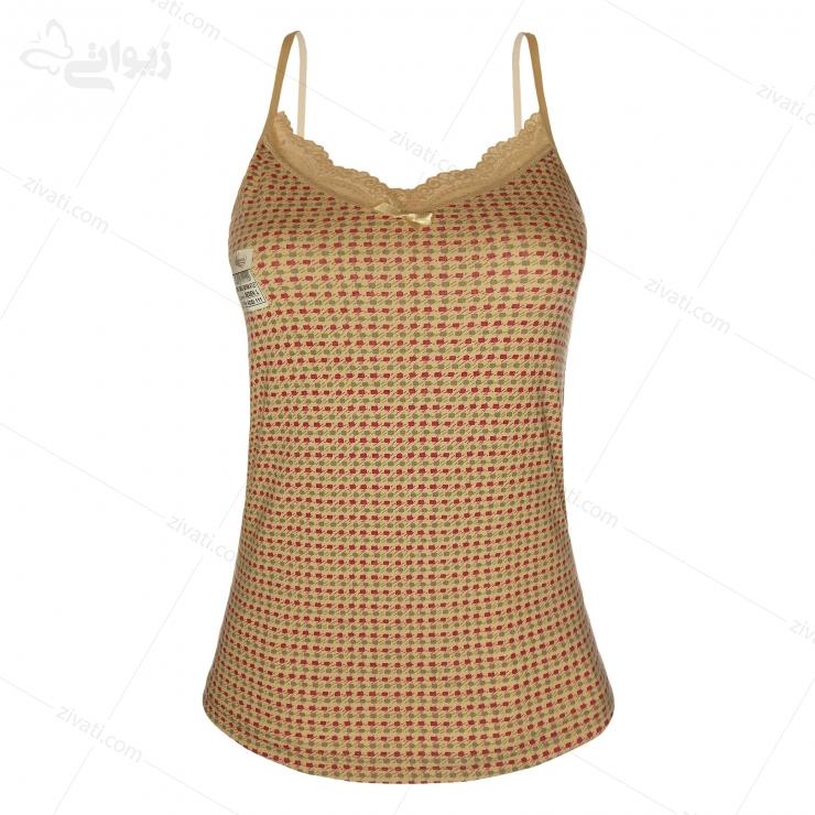 sleep-charming-0111-7-brown-front تاپ زنانه خانگی نخی ترک طرح دار مدل جدید زیبا