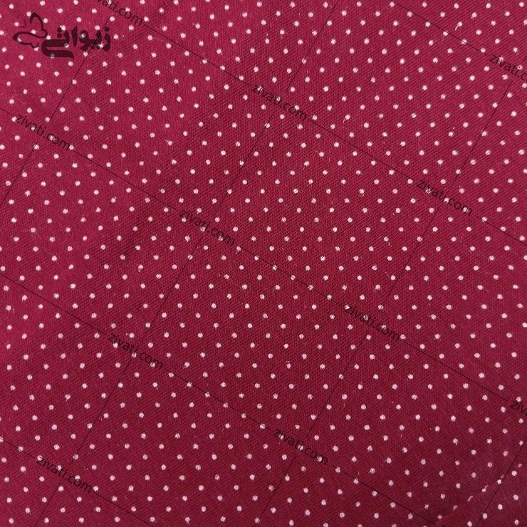 شلوار راحتی نخی ترک زنانه modalux 2001 2 خال خالی زرشکی
