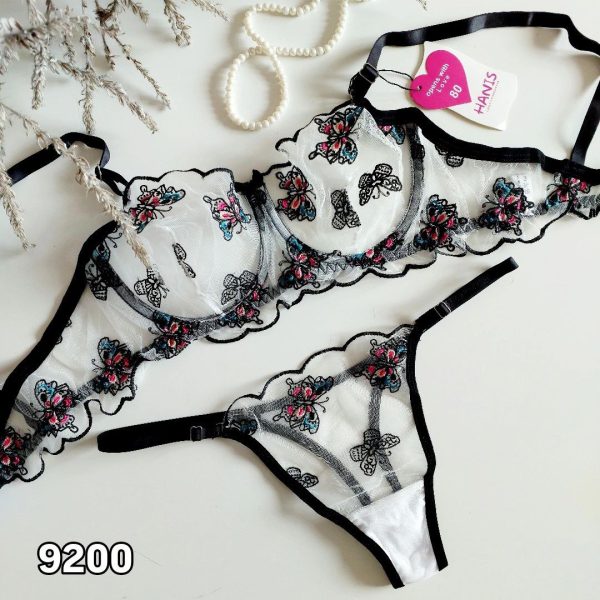 ست شورت و سوتین زنانه هانیس مدل توری 9200 - تصویر 1