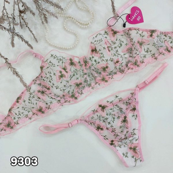 ست شورت و سوتین زنانه هانیس مدل توری کد 9303 - تصویر 1