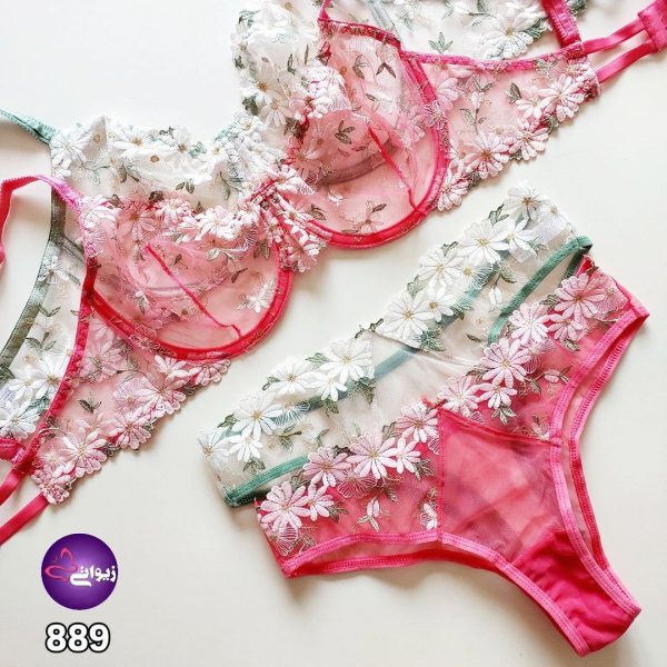 ست شورت و سوتین بدون اسفنج فانتزی نوشه پوش کد 889-23 - تصویر 4